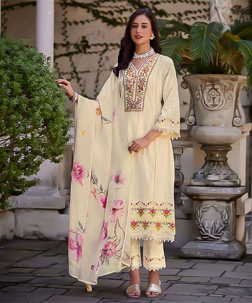 White Cotton Party Wear Salwar Kameez in mumbai