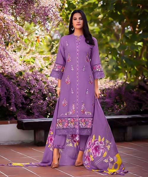 Purple  Cotton Party Wear Salwar Kameez in switzerland