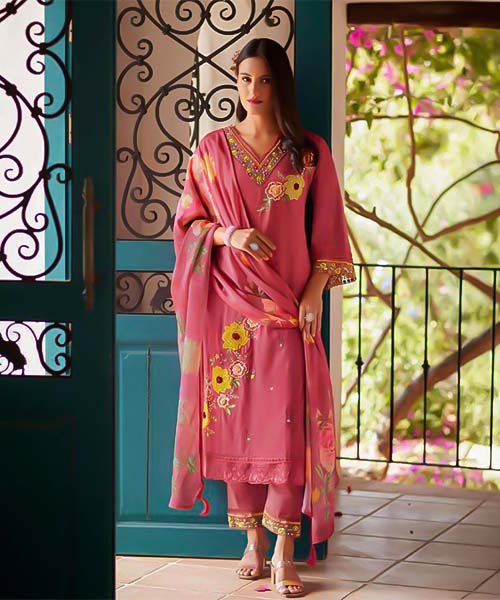 Red  Cotton Party Wear Salwar Kameez in ipswich