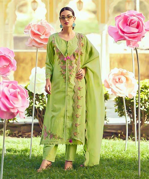 Green  Cotton Party Wear Salwar Kameez in detroit
