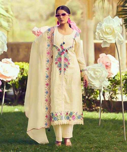 White  Cotton Party Wear Salwar Kameez in detroit