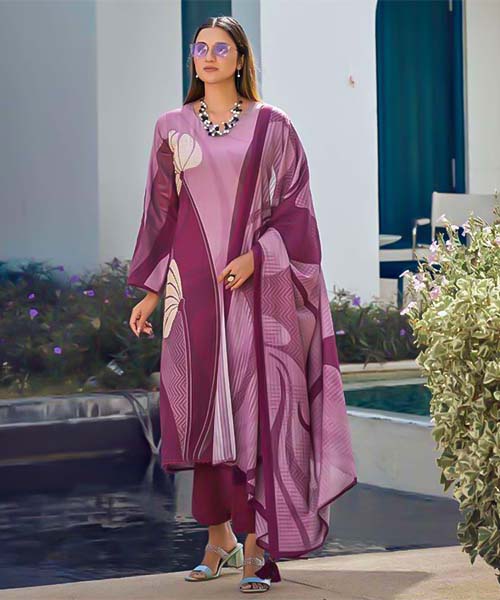 Violet Jam Cotton Casual Wear Salwar Kameez in delhi