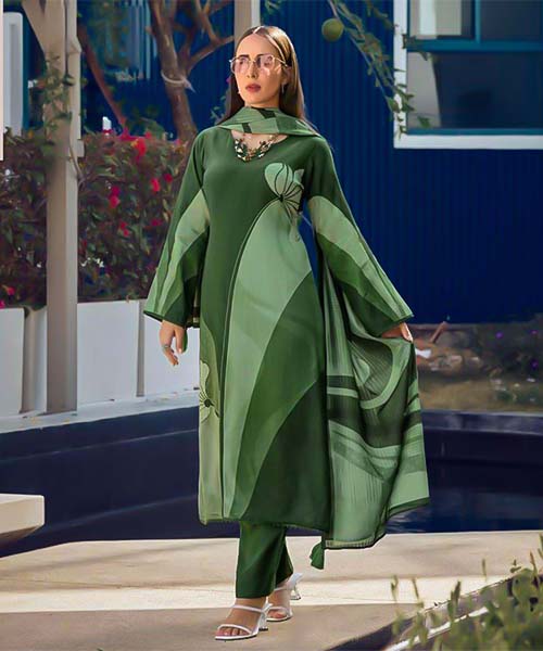 Green  Jam Cotton Casual Wear Salwar Kameez in delhi