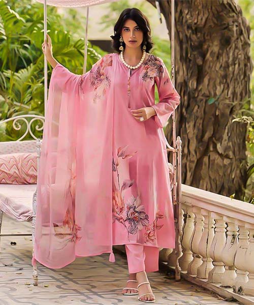Pink Lawn Cotton Casual Wear Salwar Kameez in fiji