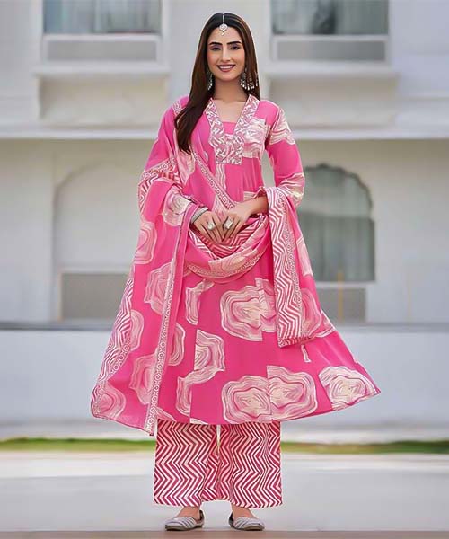 Pink  Cotton Casual Wear Salwar Kameez in cardiff