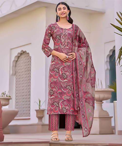 Pink Cotton Casual Wear Salwar Kameez in fiji