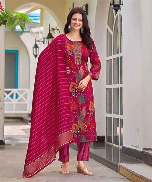 Red  Rayon Casual Wear Salwar Kameez in croatia