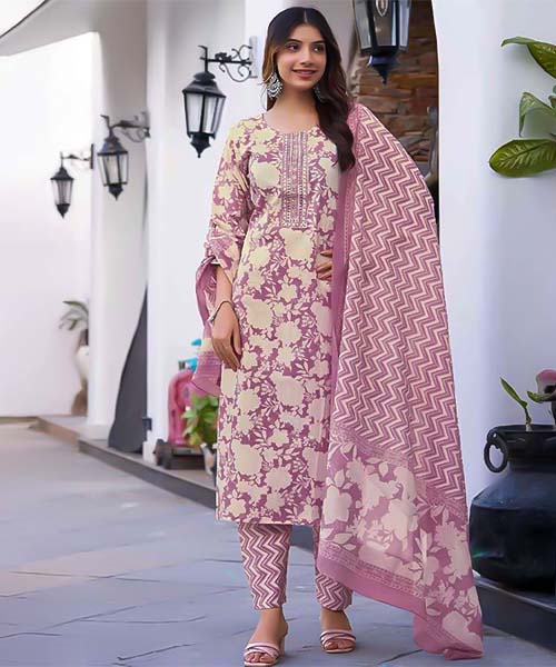 Purple Cotton Casual Wear Salwar Kameez in northampton