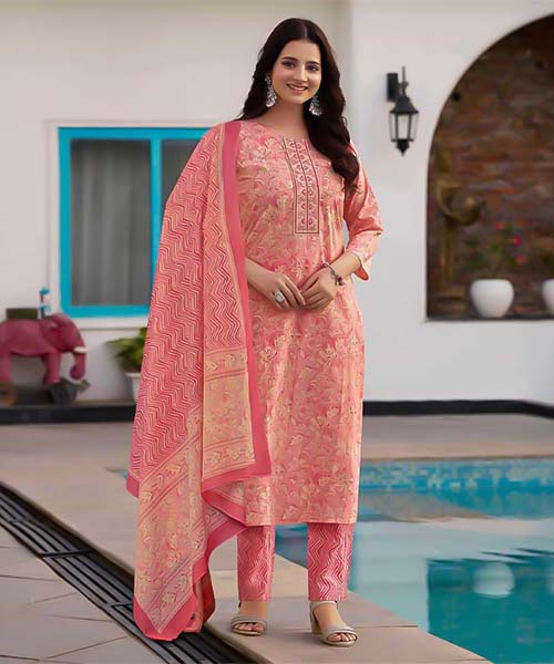 Pink  Cotton Casual Wear Salwar Kameez in northampton