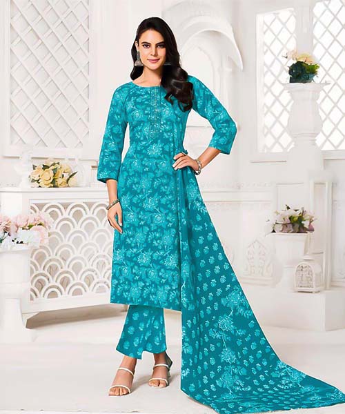 Blue  Cotton Casual Wear Salwar Kameez in ipswich