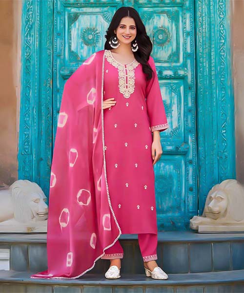 Pink  Liva Rayon Casual Wear Salwar Kameez in lichfield