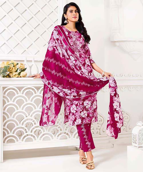 Magenta  Cotton Casual Wear Salwar Kameez in ipswich