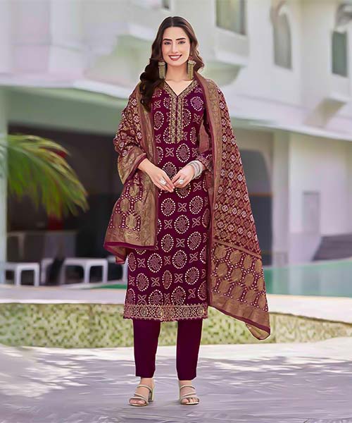 Violet Rayon Casual Wear Salwar Kameez