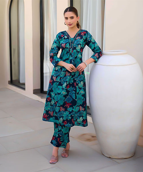 Blue Cotton Printed Kurti in switzerland
