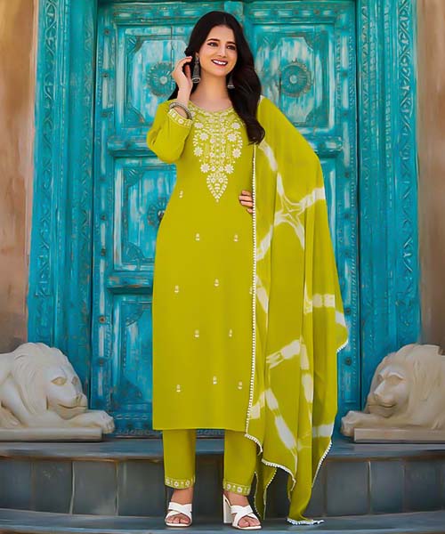 Green  Liva Rayon Casual Wear Salwar Kameez in lichfield