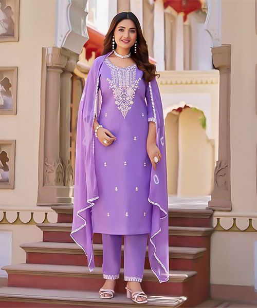 Purple  Cotton Casual Wear Salwar Kameez in austin