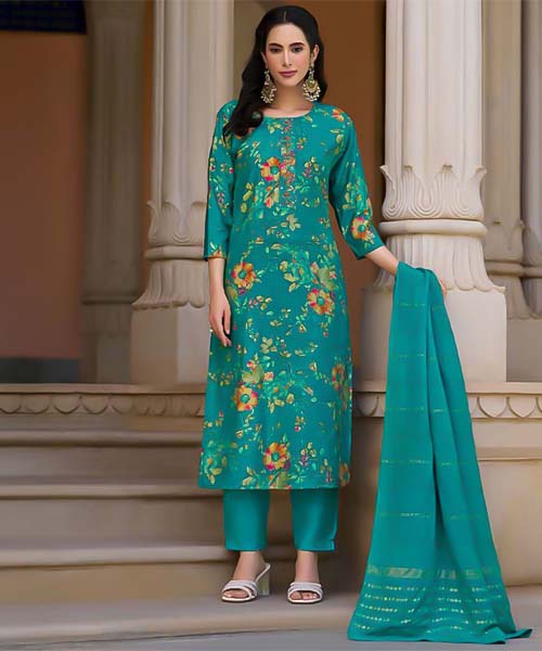 Green  Vertican Silk Casual Wear Salwar Kameez in seattle