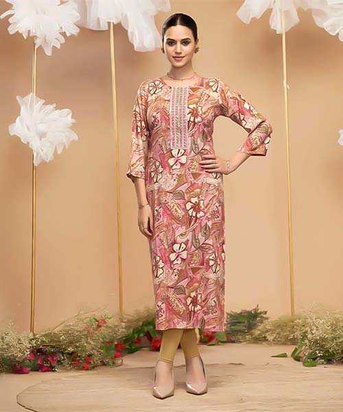 Pink  Liva Printed Kurti in canterbury