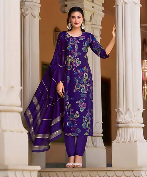 Violet Vertican Silk Casual Wear Salwar Kameez in seattle