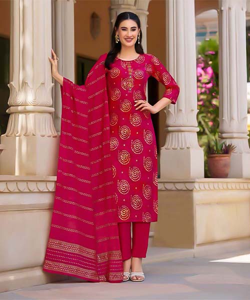Red  Vertican Silk Casual Wear Salwar Kameez in seattle
