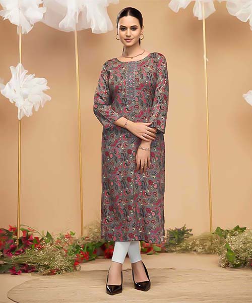 Grey Liva Printed Kurti