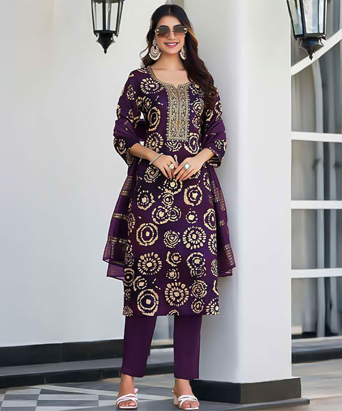 Violet Rayon Casual Wear Salwar Kameez in seattle