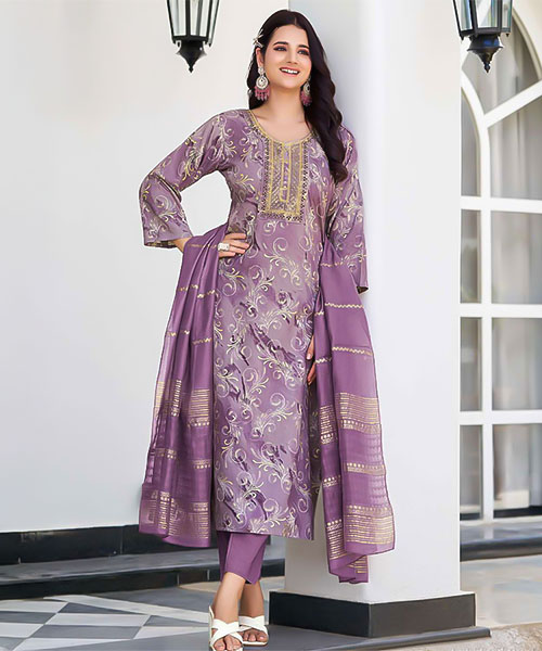 Purple Rayon Casual Wear Salwar Kameez in seattle