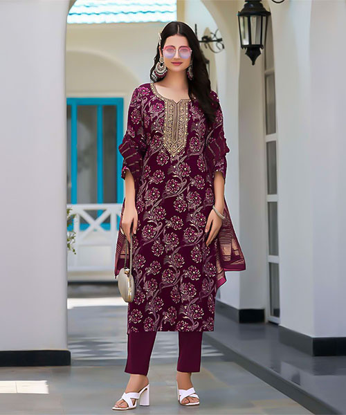Violet Rayon Casual Wear Salwar Kameez in seattle