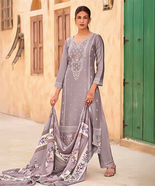 Grey  Jam Cotton Casual Wear Salwar Kameez in australia