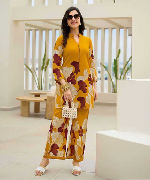 Yellow Cotton Casual Wear Kurti