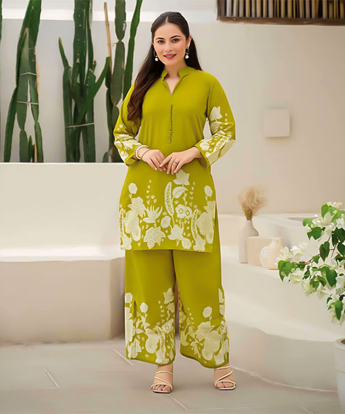 Green  Cotton Casual Wear Kurti
