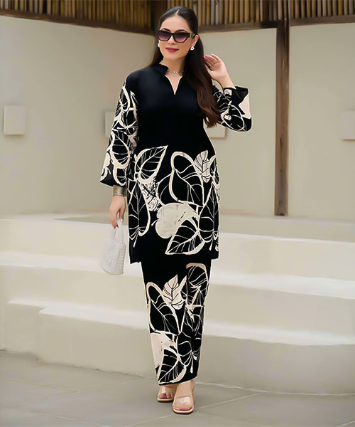 Black  Cotton Casual Wear Kurti