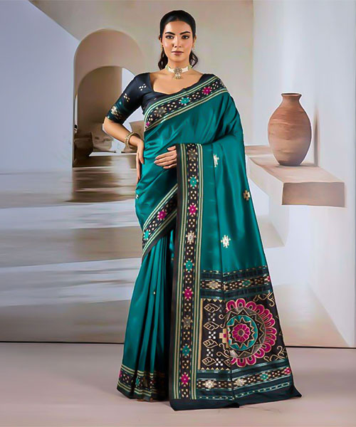 Green  Handloom Weaving Silk Casual Wear Saree in jacksonville