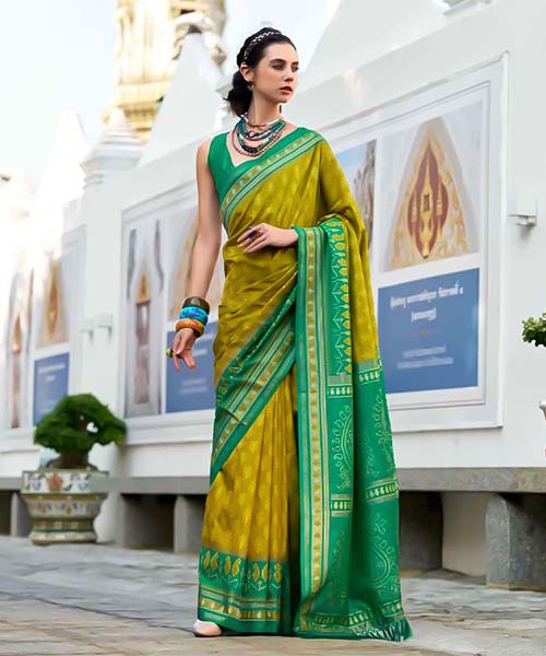 Green  Silk  Party Wear Saree