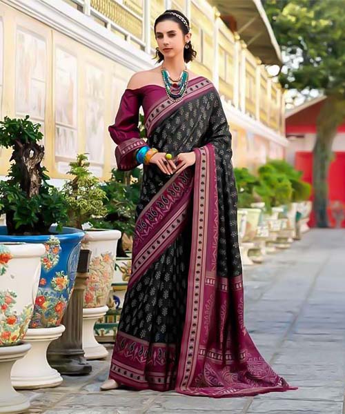 Black  Silk  Party Wear Saree