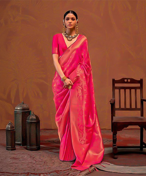 Magenta  Silk Casual Wear Saree