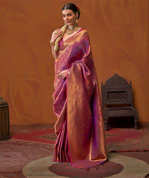 Violet Silk Casual Wear Saree
