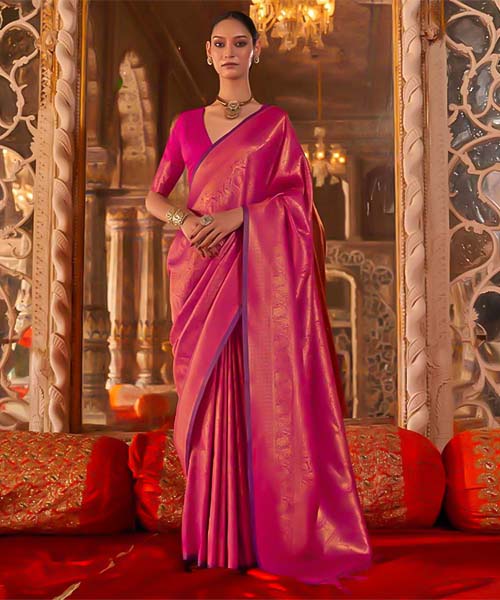 Red  Handloom Weaving Silk Casual Wear Saree in durham