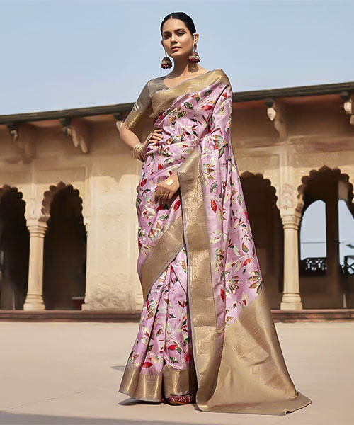 Purple  Handloom Silk  Casual Wear Saree