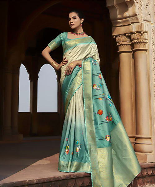 Green  Handloom Silk  Casual Wear Saree