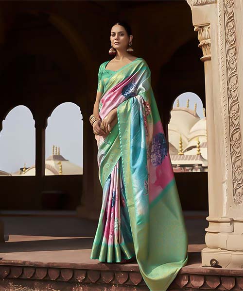 Green  Handloom Silk  Casual Wear Saree