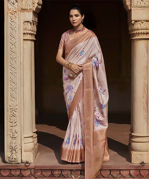 Brown  Handloom Silk  Casual Wear Saree