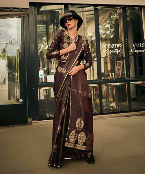 Brown  Satin Casual Wear Saree in northampton