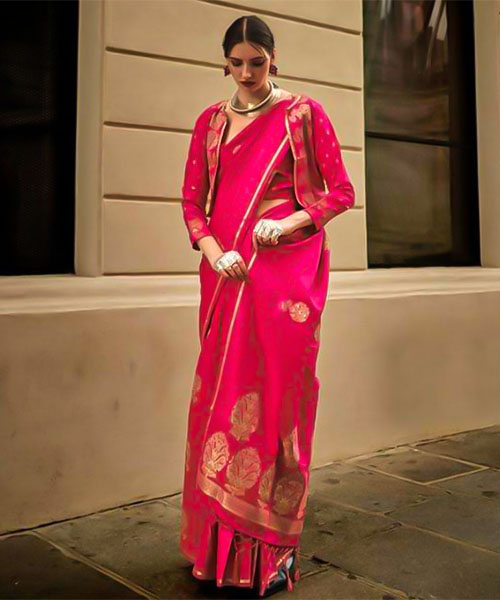 Red Satin Casual Wear Saree in northampton