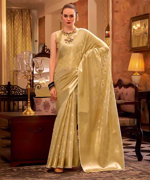 Golden  Tissue Silk Casual Wear Saree in bolton