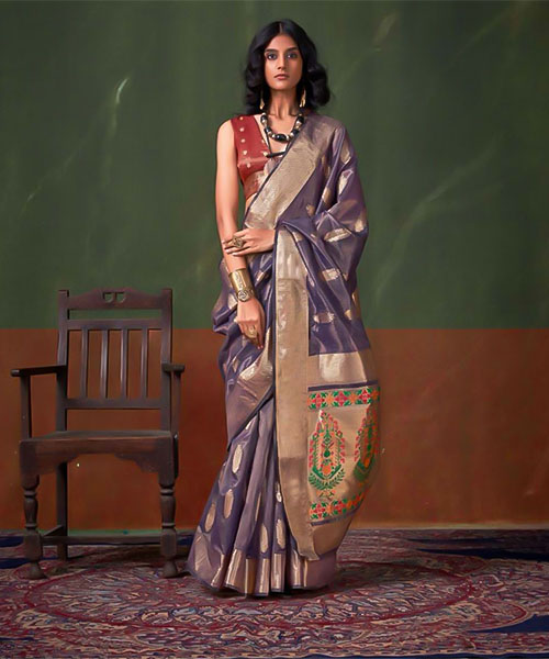 Violet  Tissue Casual Wear Saree in st davids