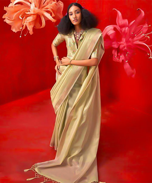 Green  Tissue Silk Casual Wear Saree in northampton