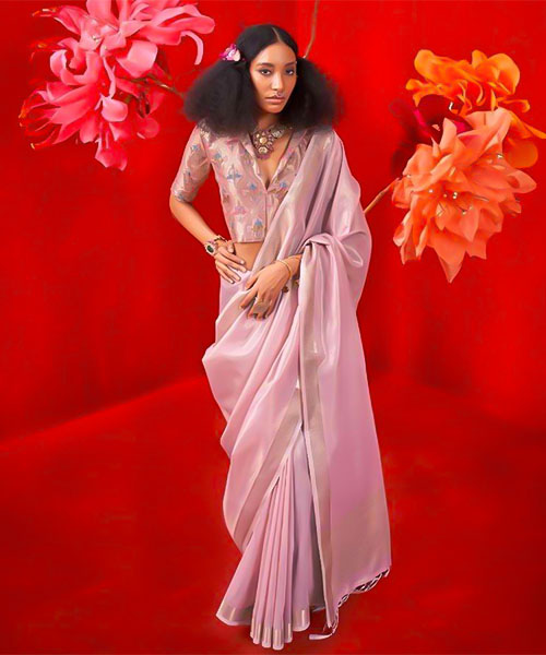 Purple Tissue Silk Casual Wear Saree in northampton