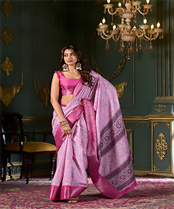 Pink Soft Silk Casual Saree