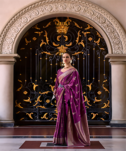 Purple Silk Partywear Saree